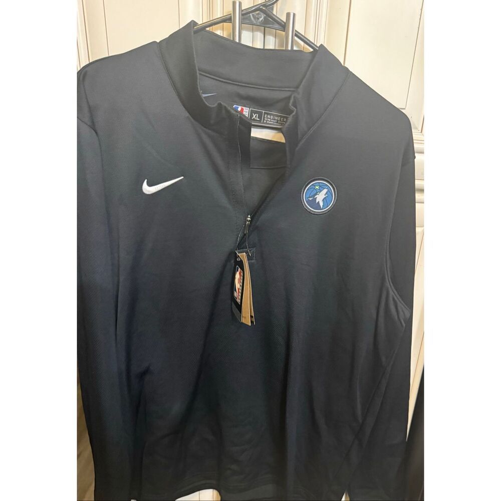 Nike Men's Minnesota Timberwolves City Edition 1/4 Zip Pullover Black Sz XL NWT